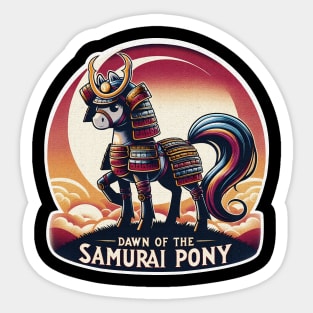 Kawaii Warrior Down of Samurai Ponytails Horse Cute Sticker